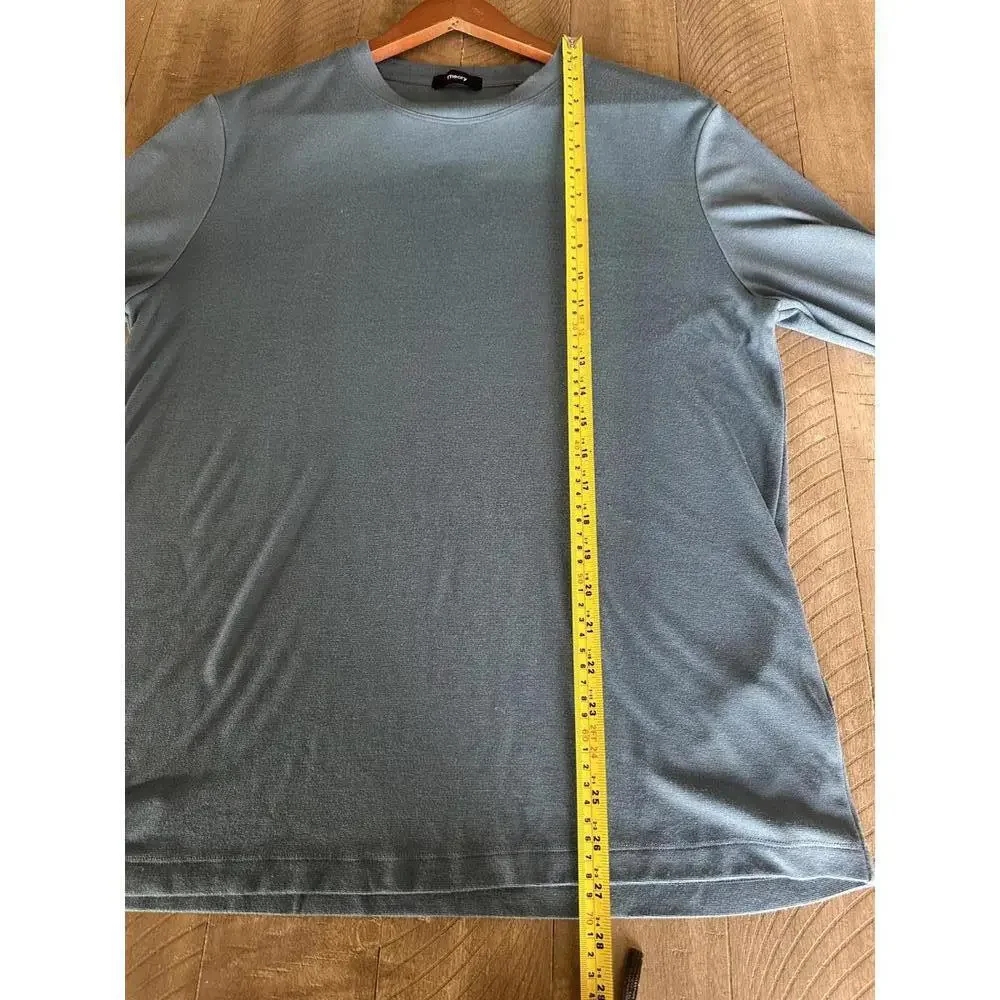 Theory Essential Long-Sleeve Tee in Anemone Modal Jersey Blue Lake Men’s Medium - Picture 9 of 12